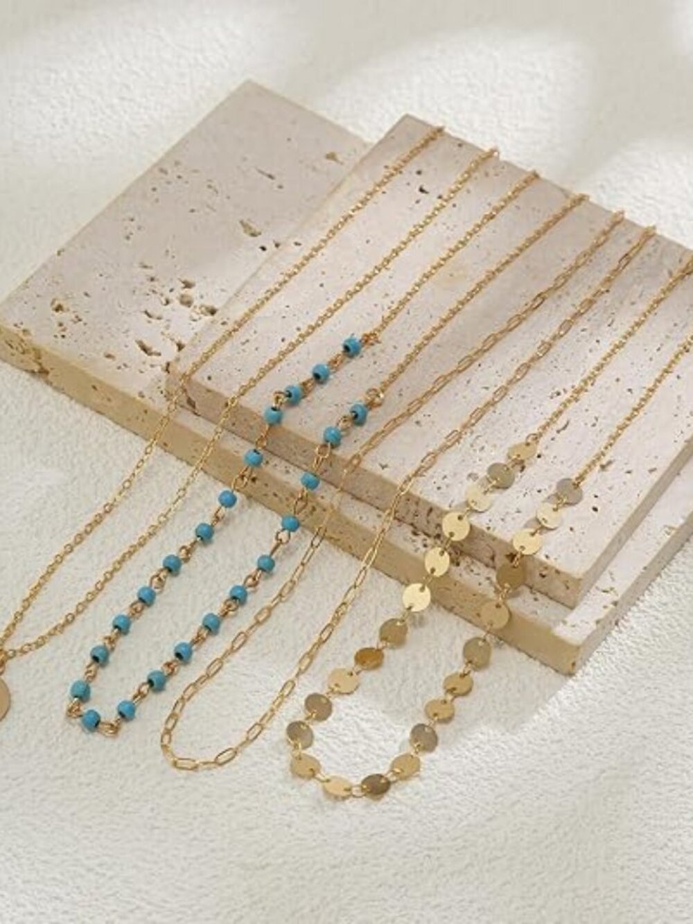 Gold Layered Necklaces for Women,Dainty 14k Gold Plated Stackable Choker Necklac - Picture 4 of 6